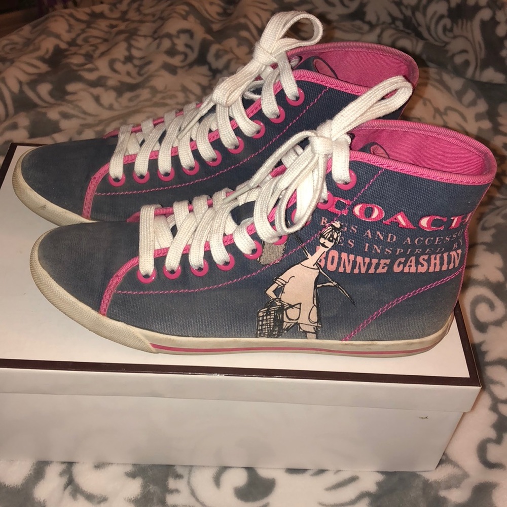 Navy and Pink Coach Sneakers!